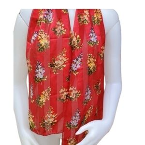 Echo Floral‎ red silk scarf